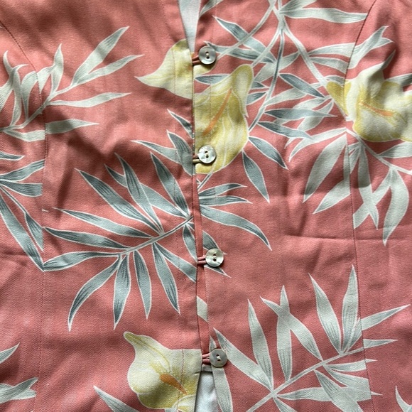 Tommy Bahama Pink Floral 100% Silk Tropical Vest Women’s Medium - Picture 6 of 7